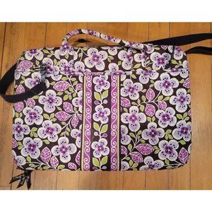 VERA BRADLEY Padded Quilted Hard 19"  Laptop Case Purple Floral Plum Purse Bag